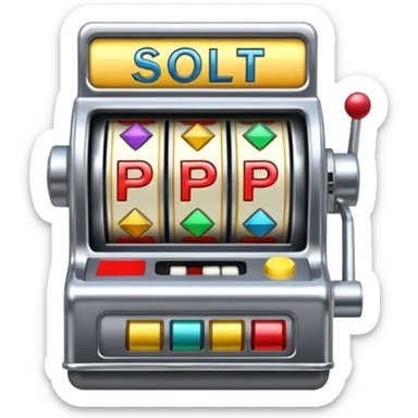 Slot machine, classic, 5 reels, nothing written on it, the symbols shown are not 7s, but in order letters P, R, O, P, O sticker