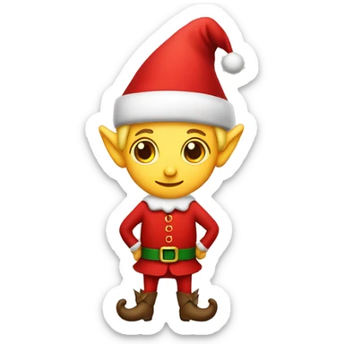 christmas elf in red sticker