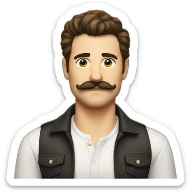 beau cunningham moustache cool dude sticker