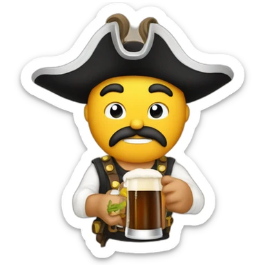 lufy el pirata tomando cerveza sticker