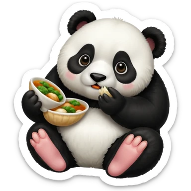 Panda eating momos sticker