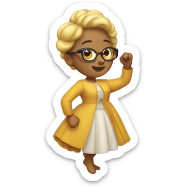 dame qui fait un dab sticker