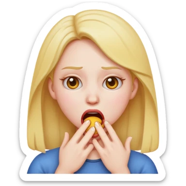 Girl emoji choking herself  sticker