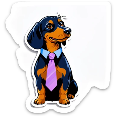 Dachshund wearing a tie  sticker