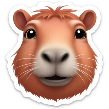 Cute pink capybara sticker