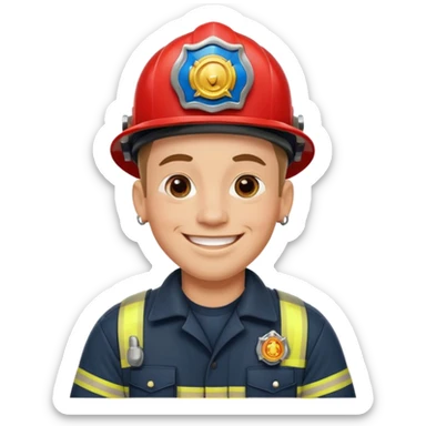 Fireman with very big earrings  sticker