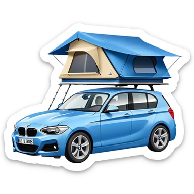 bmw 1 series with roof tent  sticker