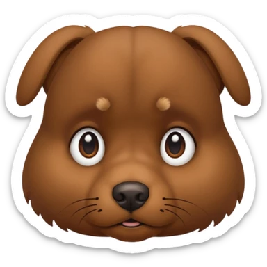 sad dog look, dog with furrowed eyebrows, big round eyes, neutral background sticker