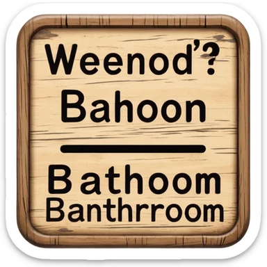 Wooden bathroom sign  sticker
