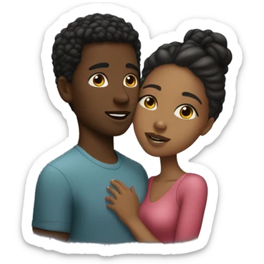 Couple kissing black girl and light skin man sticker