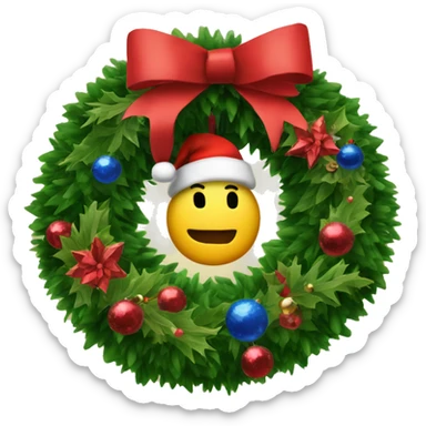 percent on a christmas wreath sticker