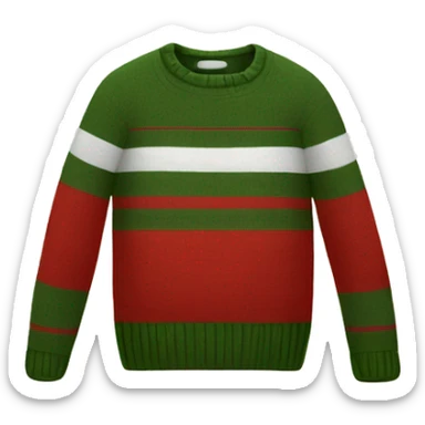 red and army green horizontally striped sweater sticker