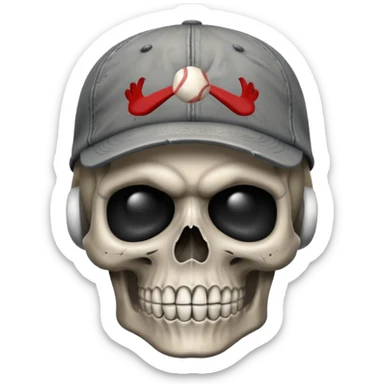 Tête de mort avec casquette sticker
