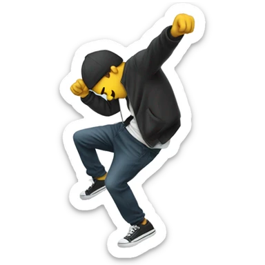 Person dabbing sticker