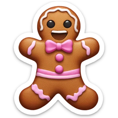 Pink gingerbread man  sticker