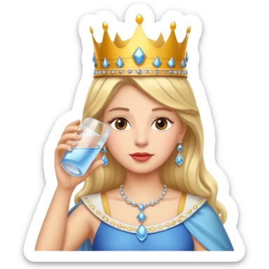 Drinking water queen sticker