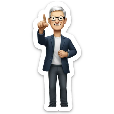 Tim Cook pointing  sticker