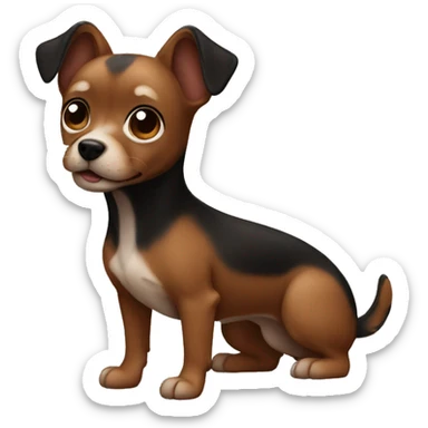 Small dog black and brown sticker