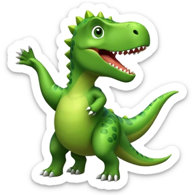 dino celebrating goals sticker