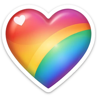 heart with a rainbow gradient sticker