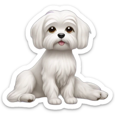 Yoga maltese dog sticker