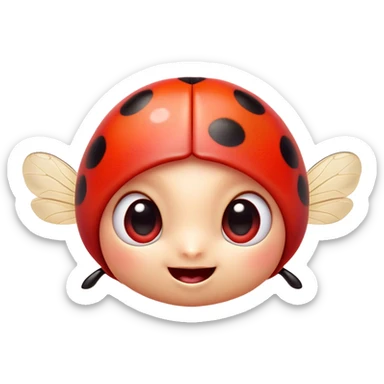 Cinematic Cheeky Ladybug Portrait Emoji, Head tilted dramatically with an exaggeratedly surprised expression, featuring a petite, vibrant form with wide, comically expressive eyes full of playful disbelief and animated, fluttering wings, Simplified yet hilariously expressive features, highly detailed, glowing with a slightly sassy scarlet glow, high shine, dramatic yet playful, stylized with an air of cheeky garden mischief, soft glowing outline, capturing the essence of a meme-worthy ladybug that looks ready to flutter its way into viral fame! sticker