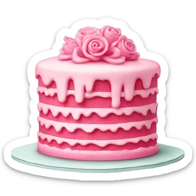 Pink vintage cake sticker