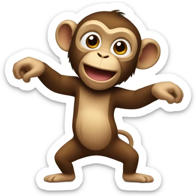 little monkey dancing sticker