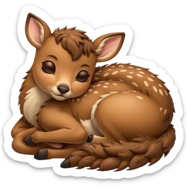 sleeping fawn sticker