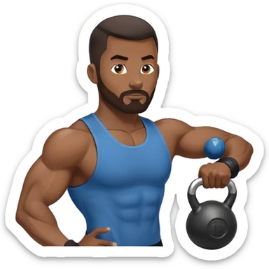 Black man kettlebell  sticker
