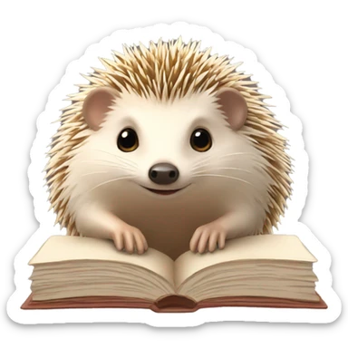 hedgehog + book sticker