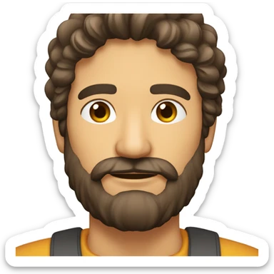 Hombre moreno achinaro pelo para el lado con barba  sticker