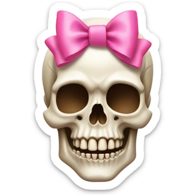 Skull with a pink pink bow sticker