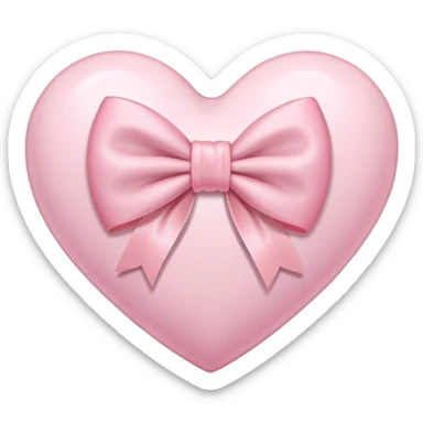Light pink heart with a light pink bow sticker