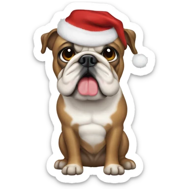 Englische Bulldogge mit Weihnachts Pullover  sticker
