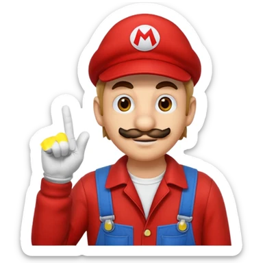 mario sacando el dedo sticker