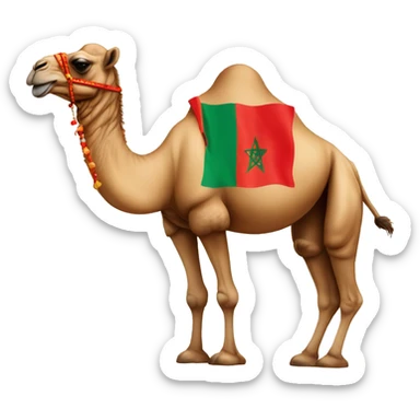 Camel with a moroccan flag sticker