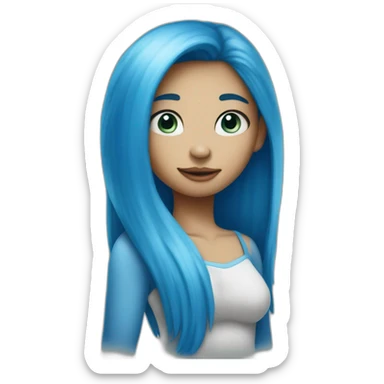 girl with blue skin like smurf sticker