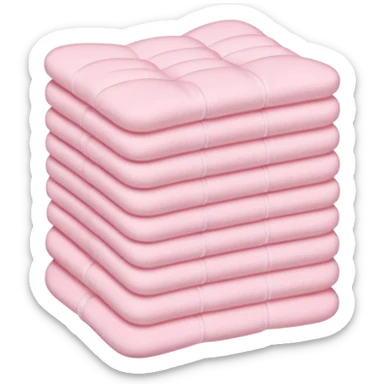 Pastel pink cotton pad stack, minimal arrangement sticker