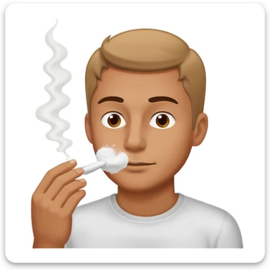 Man sniffing white powder sticker