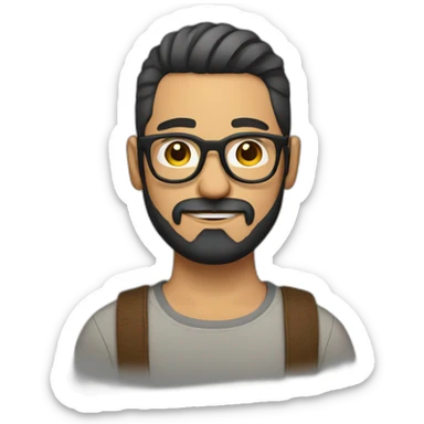 hipster mexican with beard, glasses and short hair sticker
