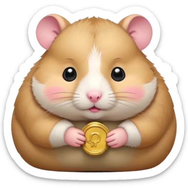 cartoon-style hamster melancholy expression opening his coin purse to showcase nothing sticker