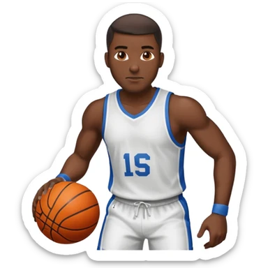 Black guy playing basketball sticker