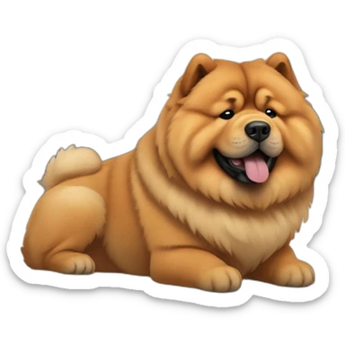 chow-chow with mountains sticker
