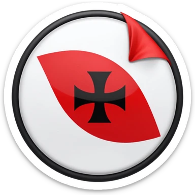 Red flag, with white disk, inside of white disk is black swastika. sticker