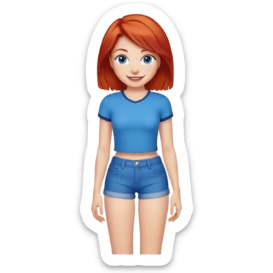 Big ass woman with red hair and blue eyes hot pants sticker