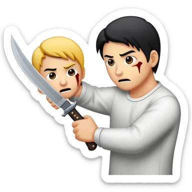 Someone stabbing someone  sticker