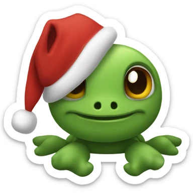 tutle with christmas vibe sticker