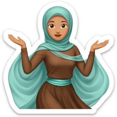 fully veiled woman dancing face also sticker