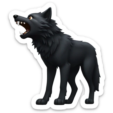 Black wolf howling  sticker